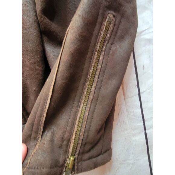 Men’s Large Vintage? Motorcycle Jacket Faux Suede and Fur Lightweight - Picture 3 of 13